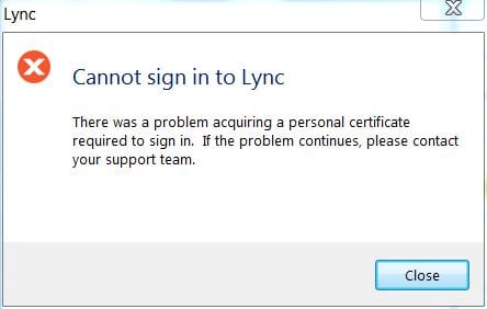 there was a problem verifying the certificate from the server skype for business mac